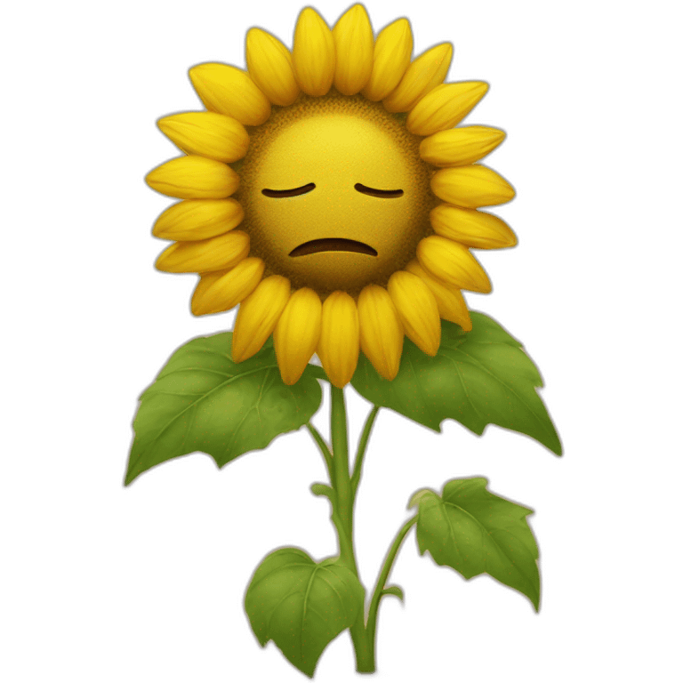 Sad sunflower emoji