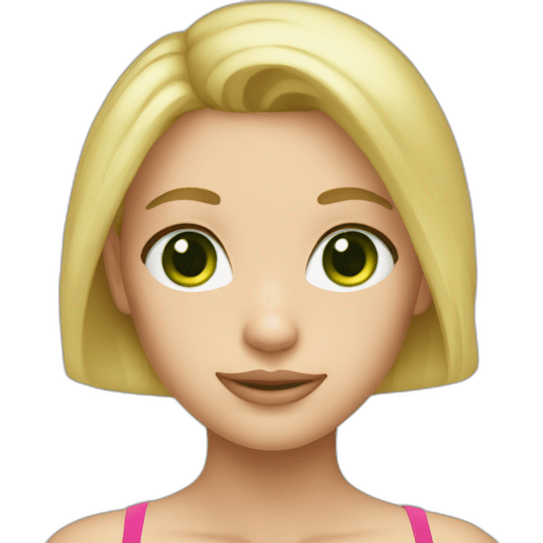 blond girl green eyes bikini emoji