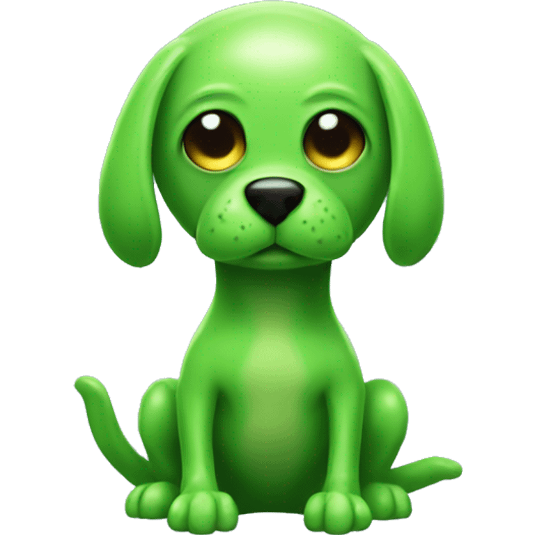 Green alien dog out of slime emoji