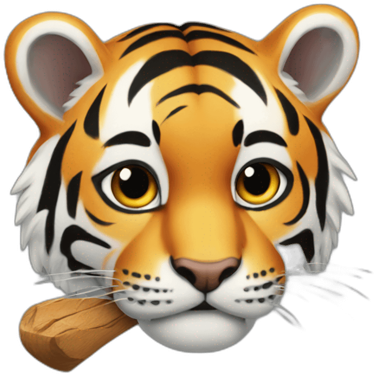 A tiger with a steack emoji