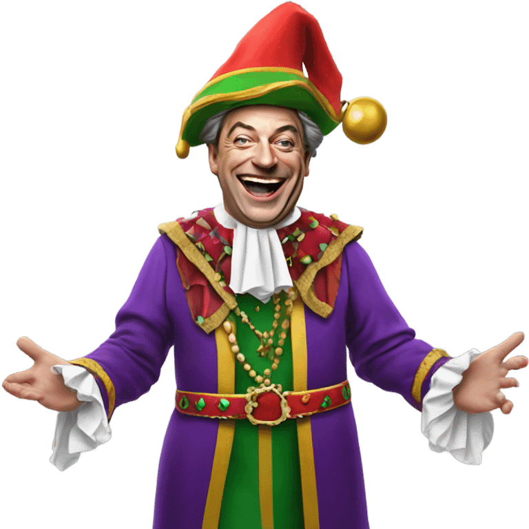 Nigel Farage as a court jester emoji