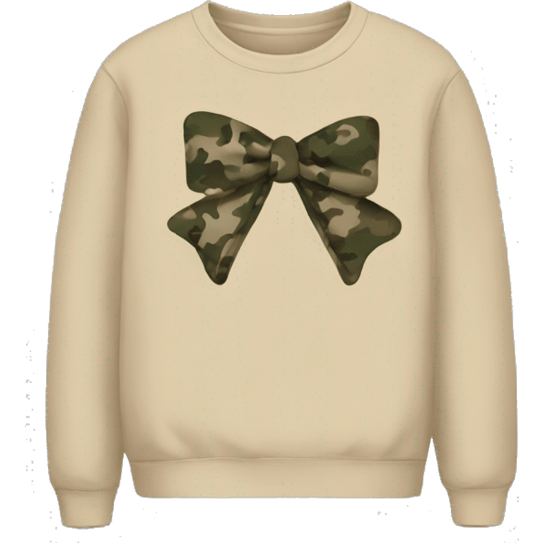 Beige sweatshirt with camo bow emoji