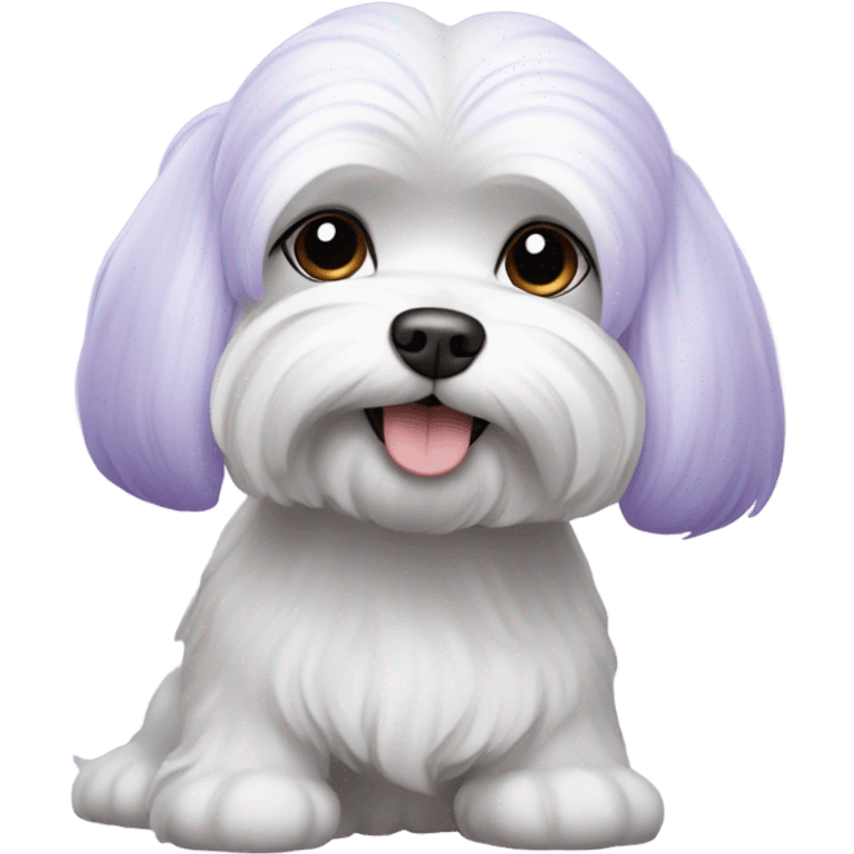 Lavender colored Maltese  emoji