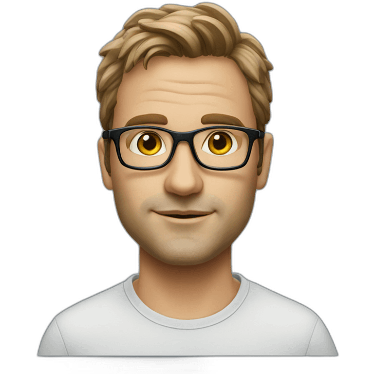 realistic fabien galthie with his iconic glasses emoji