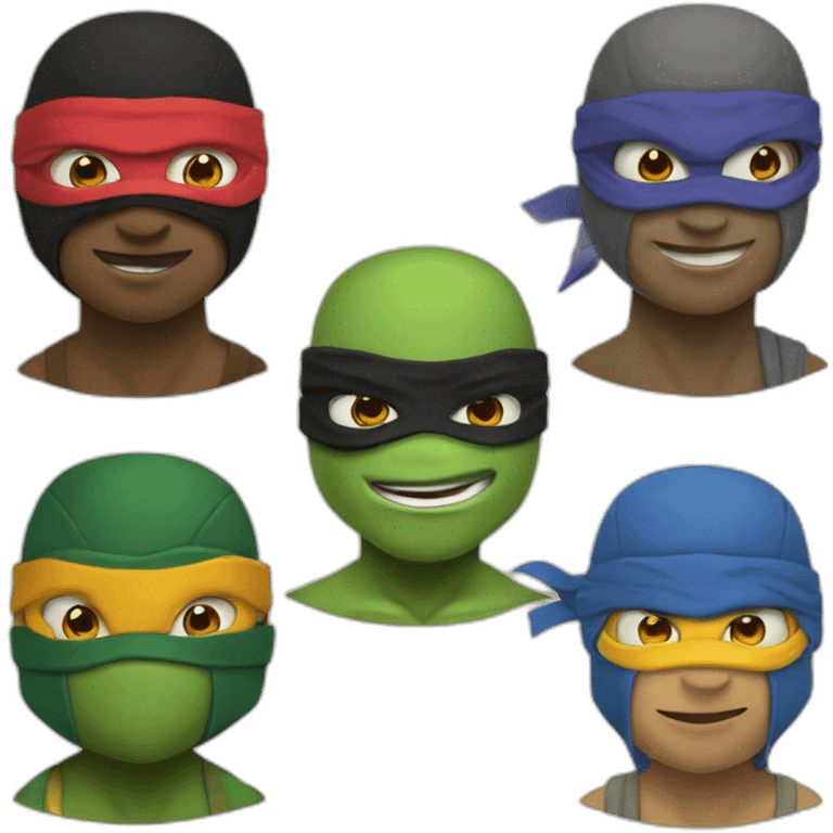 four TMNT ninjas emoji