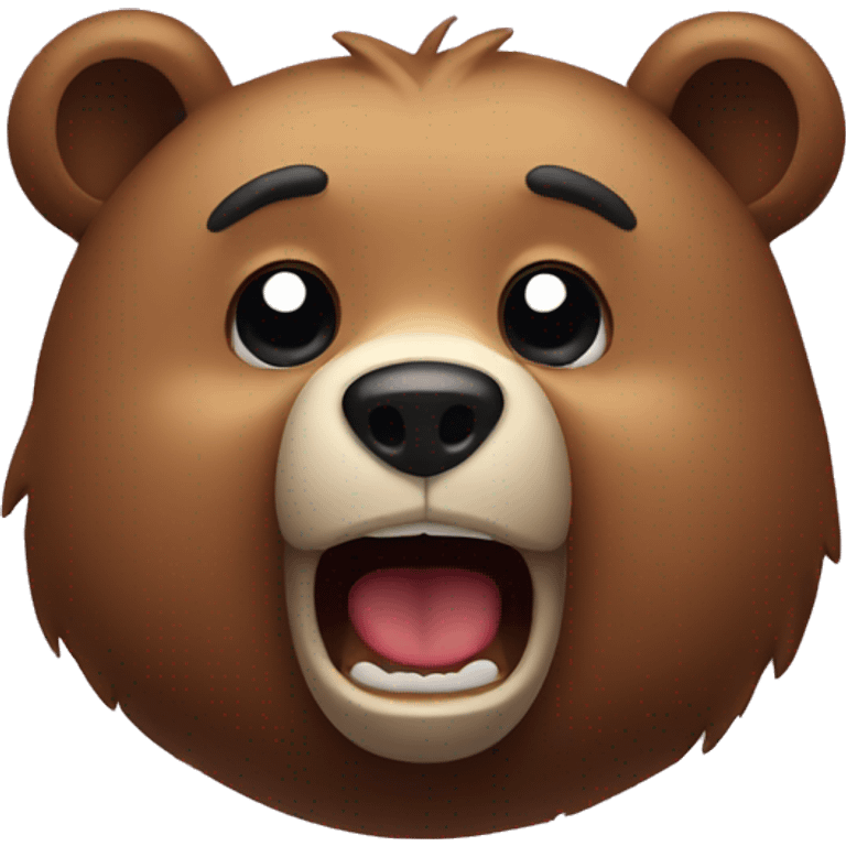 Bear with a face shocked emoji