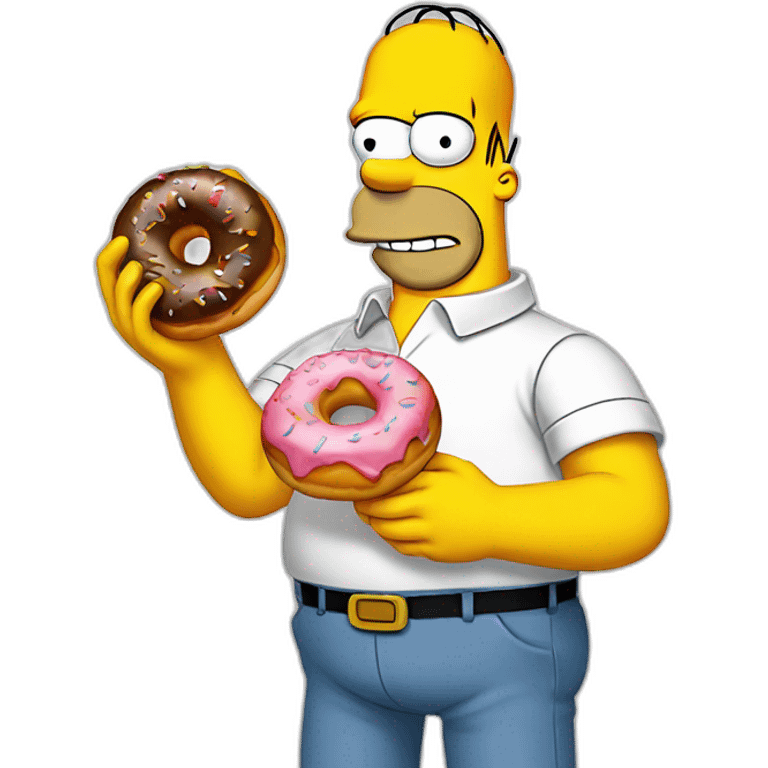 Homer simpson avec un donut emoji