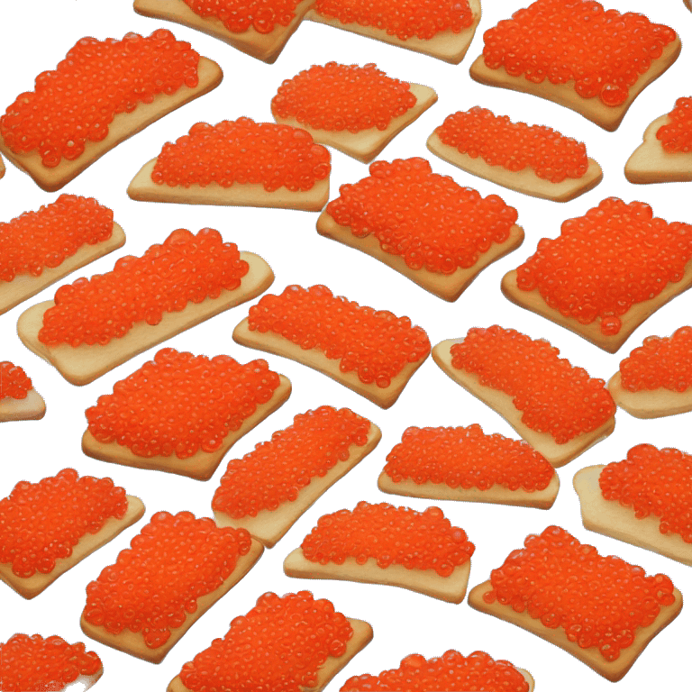 Red caviar on toast  emoji