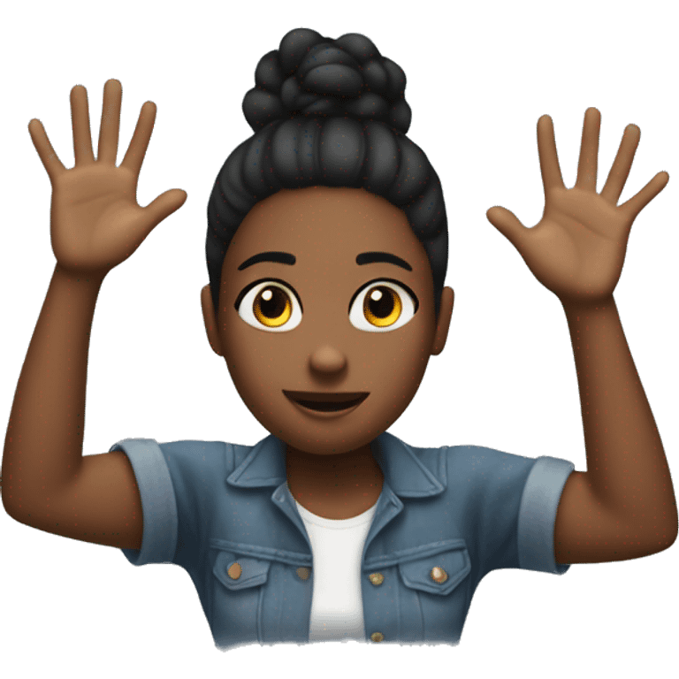 Getting caught emoji arms up black girl emoji