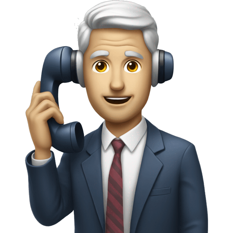 Man with Rotary Phone for a head emoji