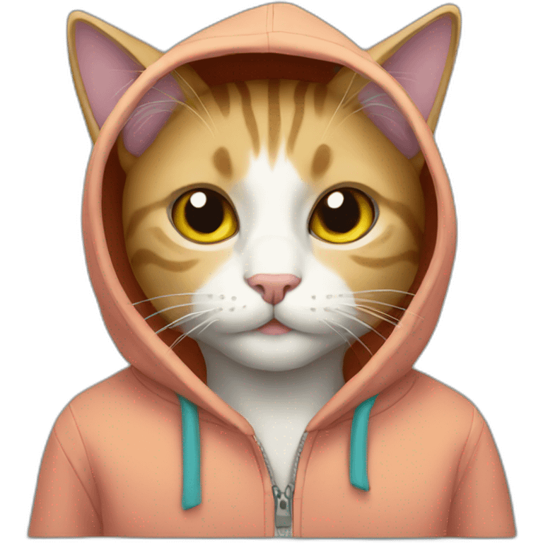 Cat with hoodie on  emoji