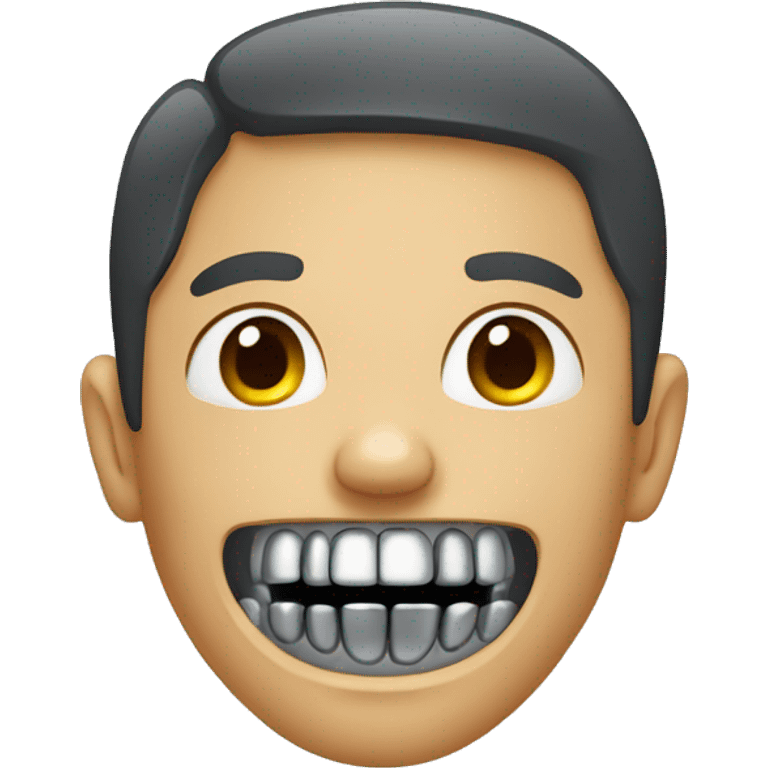 person with metal braces ontop teeth emoji