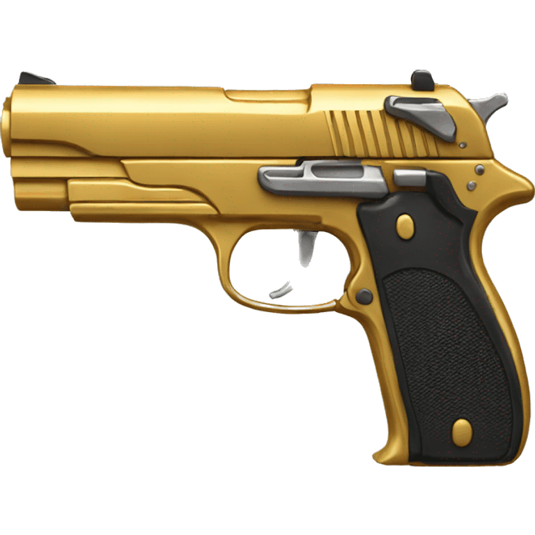 hand holding Golden pistol emoji