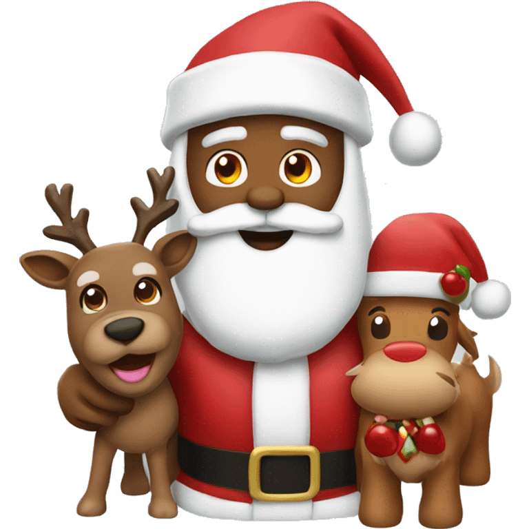 Santa with Rudolph  emoji