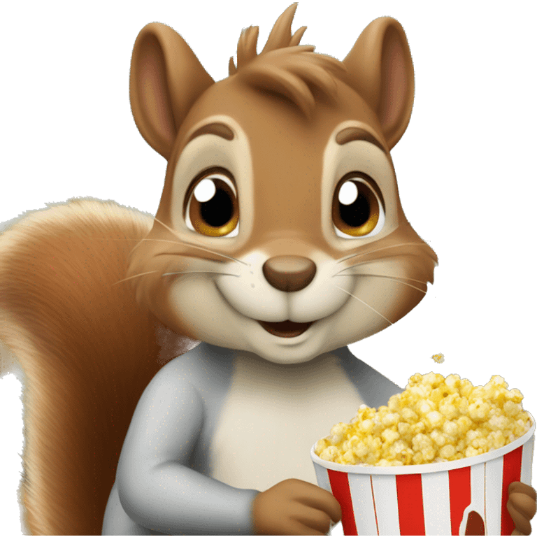 I want a picture of a squirrel squirrel eating popcorn Mr squirrel emoji