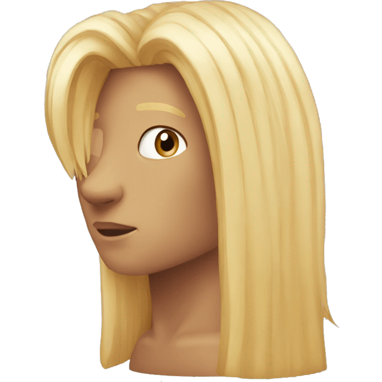 a boy with long blond hair but he is a horse with this human head emoji