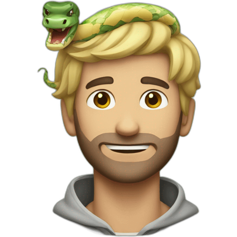 Guy with snake around neck emoji