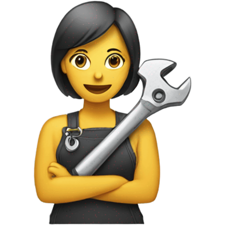 women with wrench emoji