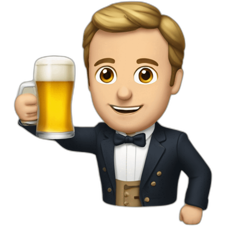 Macron qui bois une bière emoji