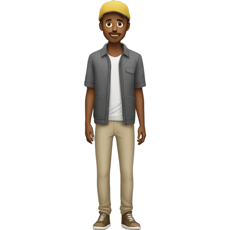 Young and modern Ethiopian man full body  emoji