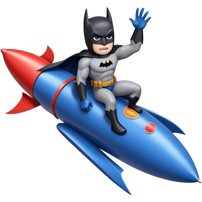 batman france riding a rocket ship boom! emoji