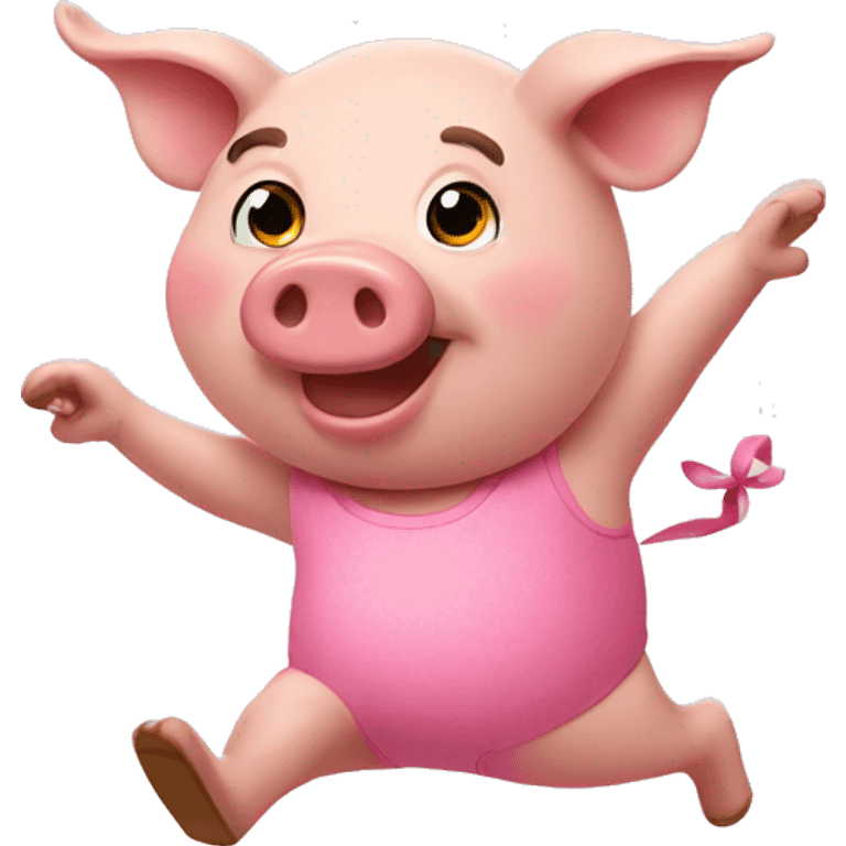 Dancing pig emoji