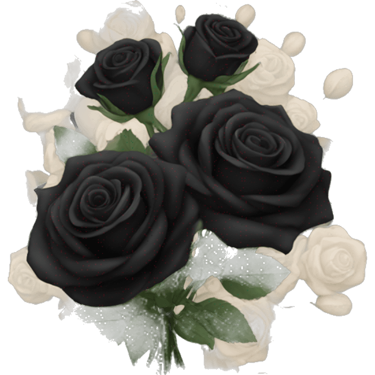 bouquet of black roses emoji