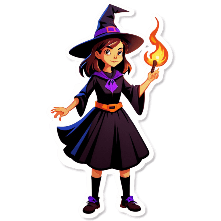 A witch girl casting a spell emoji