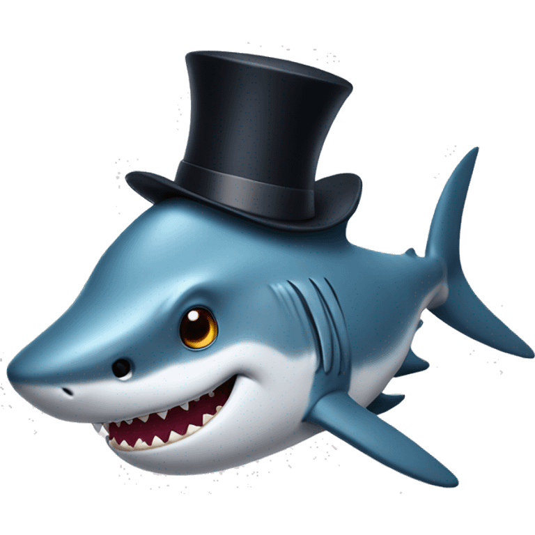 Shark with top hat emoji