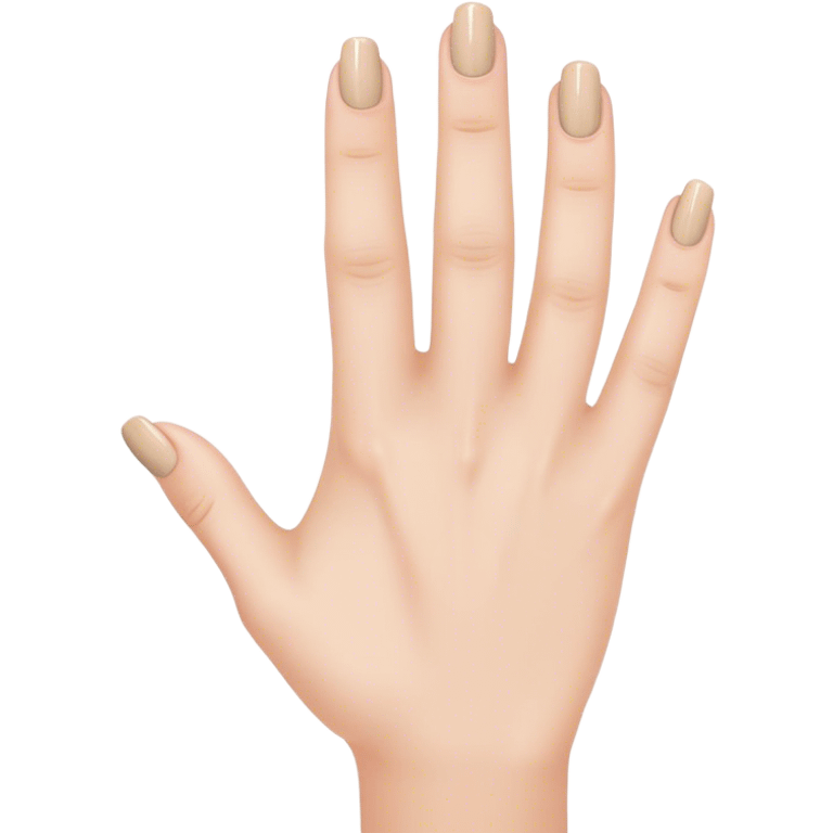 beautiful realistic female hand with five fingers with beige manicure emoji