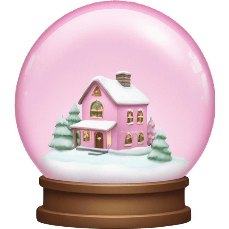 Pastel pink snow globe emoji