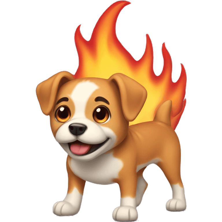 dog with flamma emoji