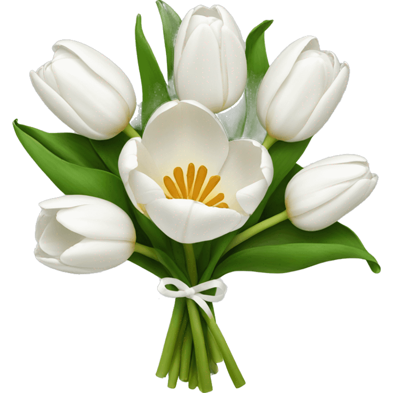 white tulip bouquet  emoji