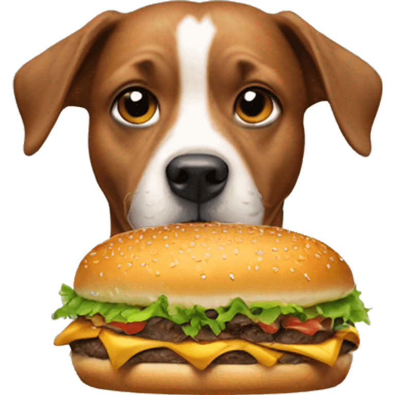 Dog eat hamburger  emoji