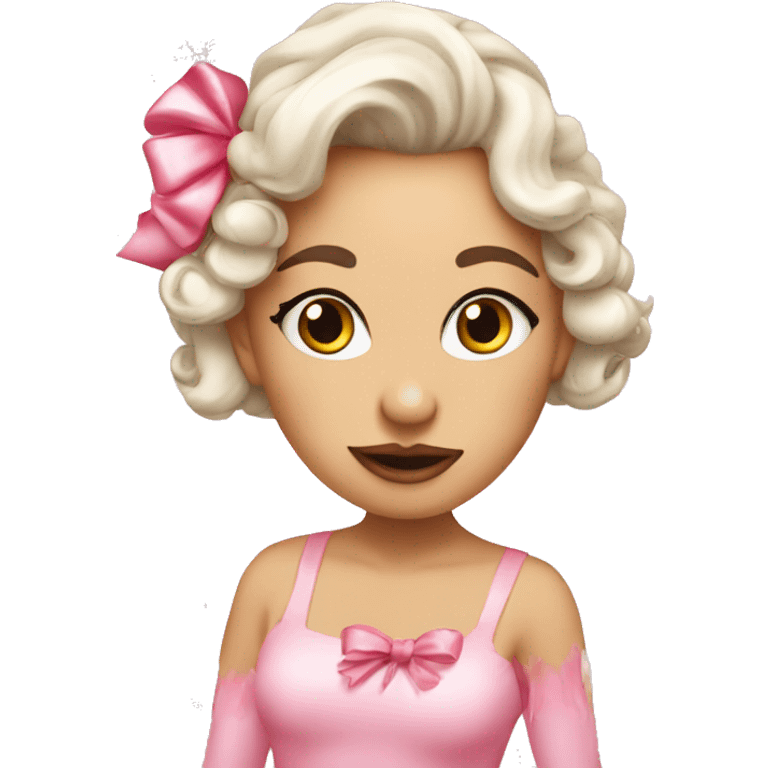 Pink Christmas coquette emoji