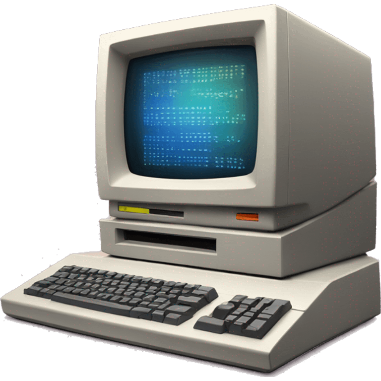 80's computer with an arrow on the screen emoji