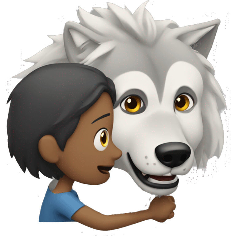 lobo cuidando da família emoji