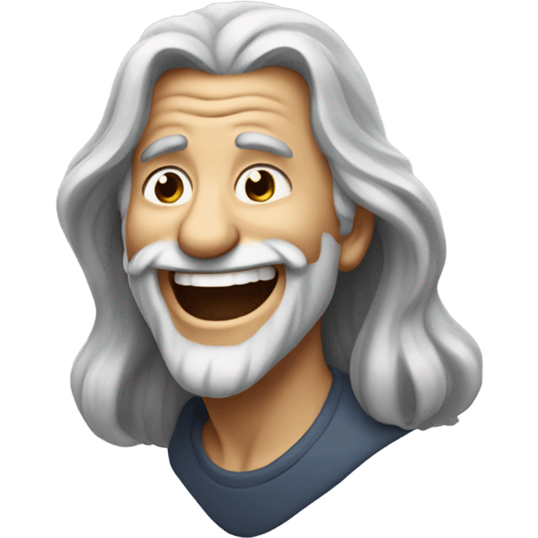 Laughing emoji old grey long hair  emoji