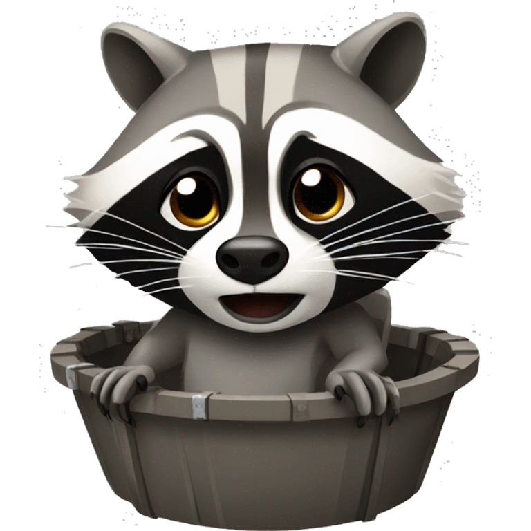 Raccoon in a trap emoji