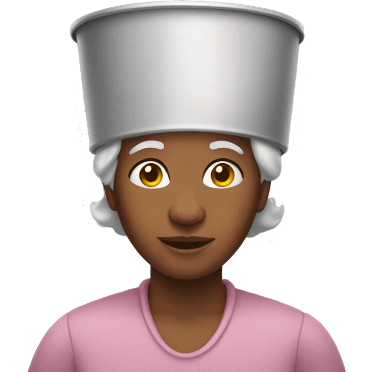 Grandma with bucket on her head emoji