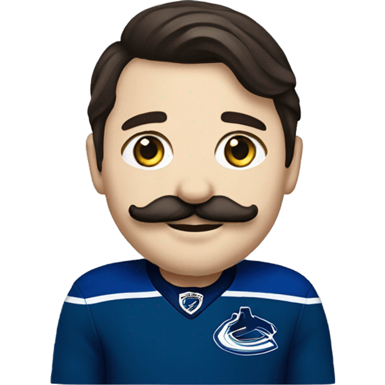 cute brunette vancouver Canucks fan with moustache  emoji