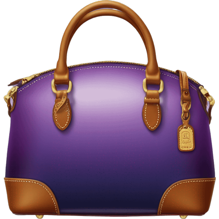 Realistic dark purple ombre dooney and bourke satchel purse.  emoji