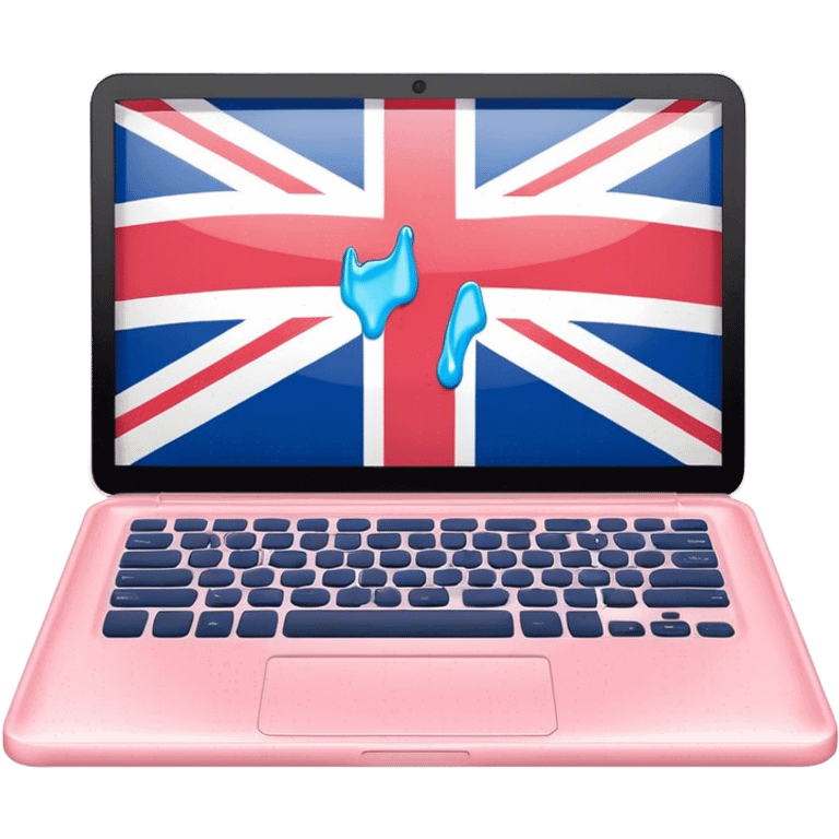 pastel melted laptop on the screen British flag emoji