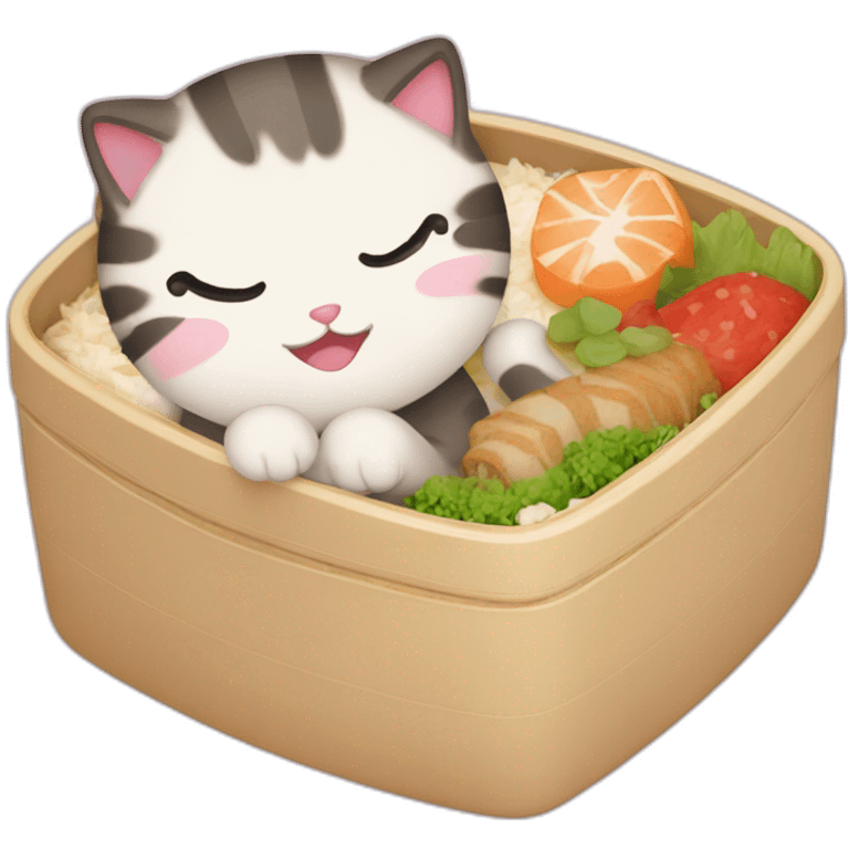 Cute bento box with theme cat returns emoji