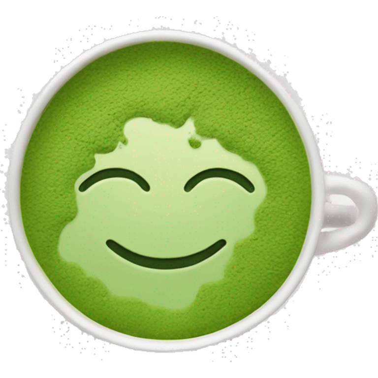 Green matcha in a white aesthetic cup emoji