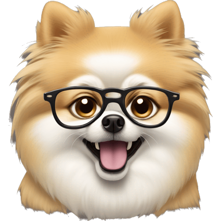 angry mad pomeranian in glasses emoji