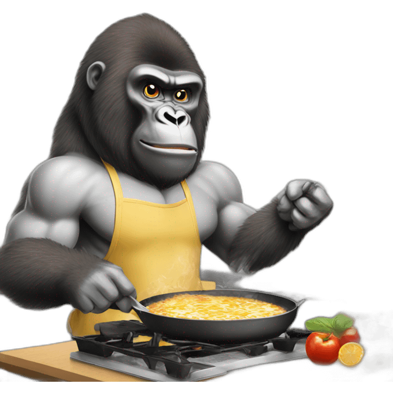 Big Buff Gorilla Cooking breakfast emoji