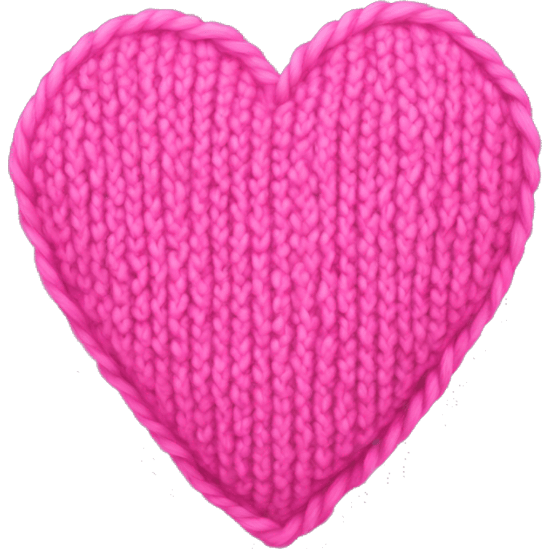 Knitted pink heart emoji