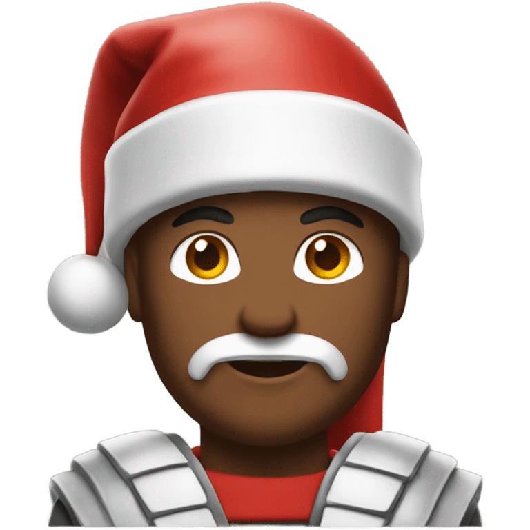 spartan male wearing santa hat emoji