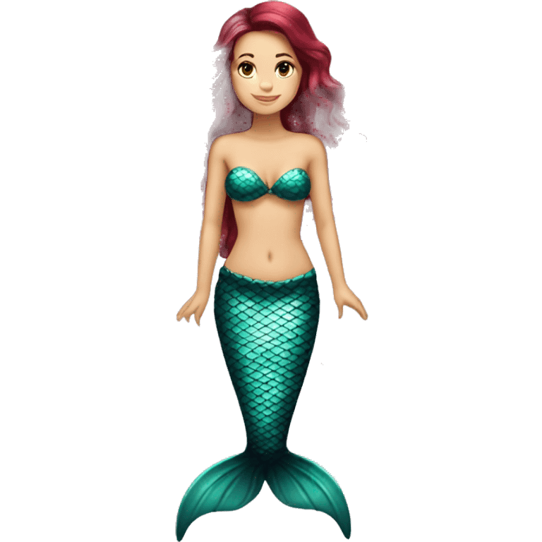 1 caucasian mermaid burgundy hair  emoji